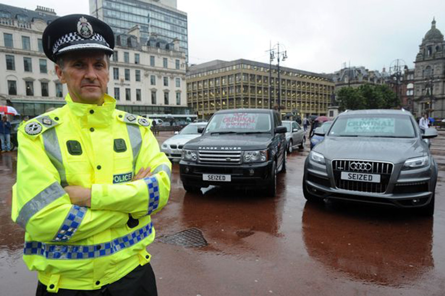 police-display-seized-cars-on-george-square