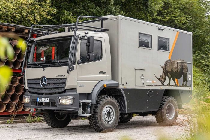 Mercedes Atego 所改造的越野露營車有著不輸 Unimog 的強悍越野性能