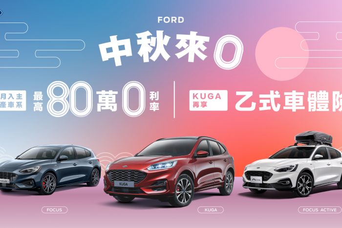 「Ford中秋來0」專案購車享最高80萬0利率優惠