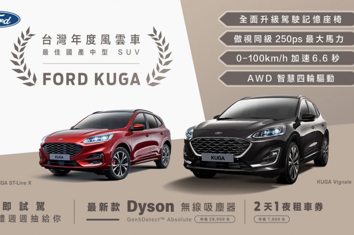 New Ford Kuga 23年式訂單衝破2,500張 來店試駕周周抽Dyson無線吸塵器和租車券