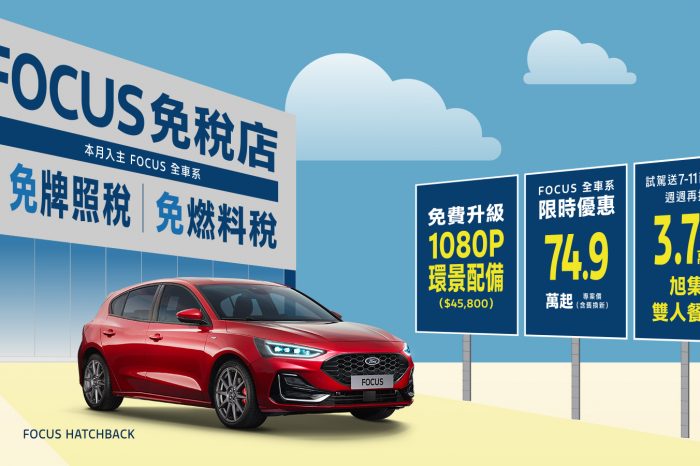 New Ford Focus享全車系升級360°環景影像系統及首年免牌燃稅  Kuga全車系79.9萬起